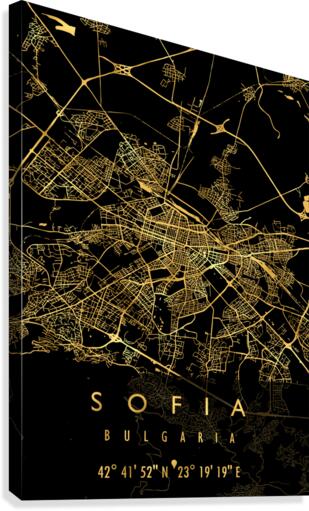 SOFIA MAP BULGARIA Canvas Print