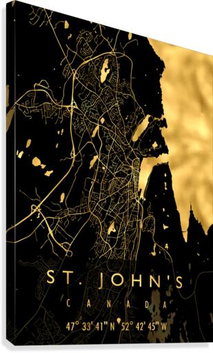 ST. JOHNS MAP CANADA Canvas Print