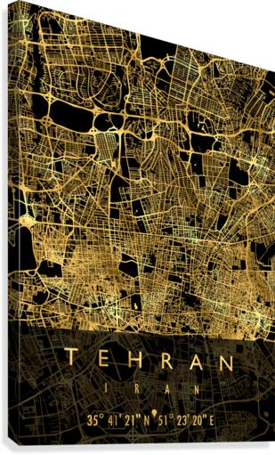 TEHRAN MAP IRAN Canvas Print