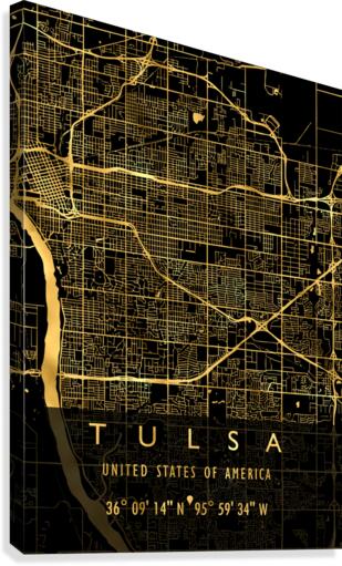 TULSA MAP USA Canvas Print