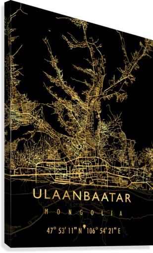 ULAANBAATAR MAP MONGOLIA Canvas Print