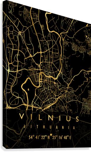 VILNIUS MAP LITHUANIA Canvas Print