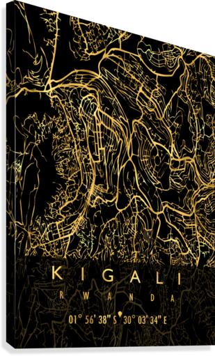 KIGALI MAP RWANDA Canvas Print
