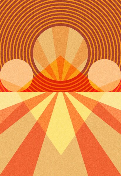 Retro Abstract Sunrise Print