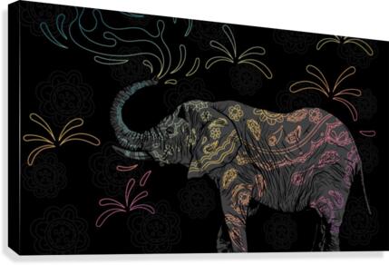 Holi Elephant  Canvas Print