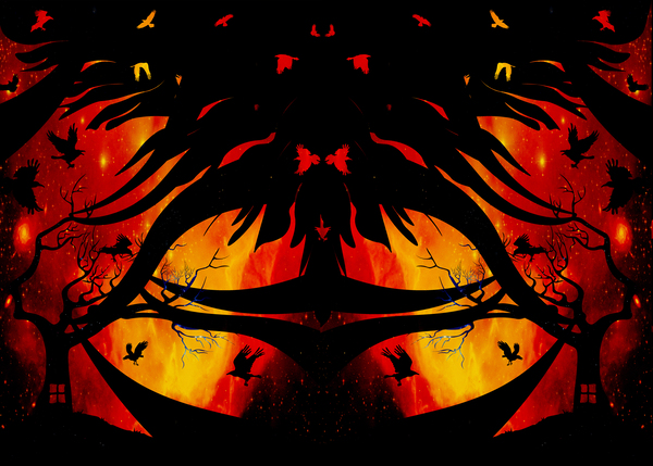 DarK Red Print