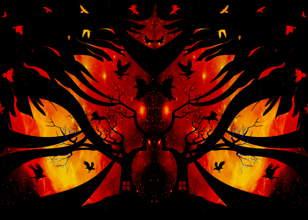 Red Fantasy Print