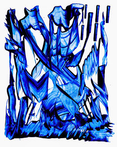 Abstract blue painting.  