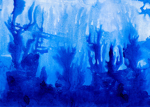 Abstract blue watercolor painting