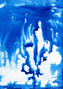 Abstract blue watercolor painting