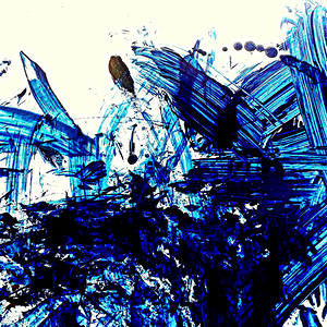 Abstract blue painting. Abstract blue paint grunge background.  