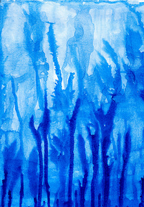 Abstract blue watercolor painting