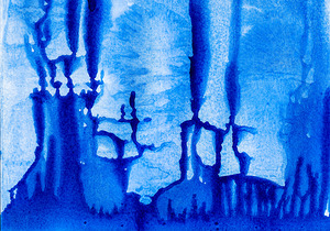 Abstract blue watercolor painting