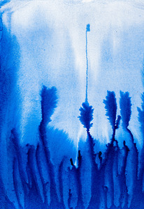 Abstract blue watercolor painting
