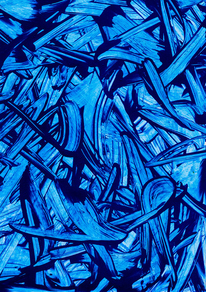 Abstract blue paint artwork Print