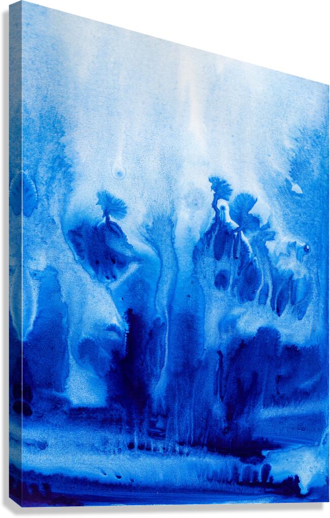 Abstract blue watercolor painting Canvas Print