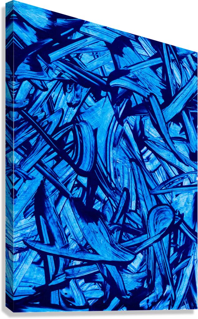 Abstract blue paint artwork Canvas Print