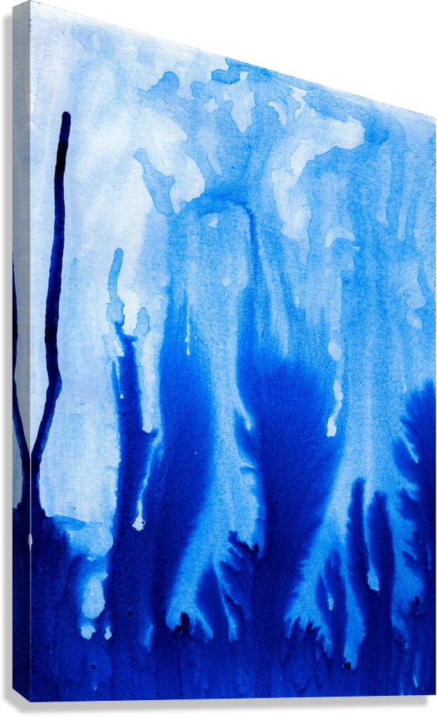 Abstract blue watercolor painting Canvas Print