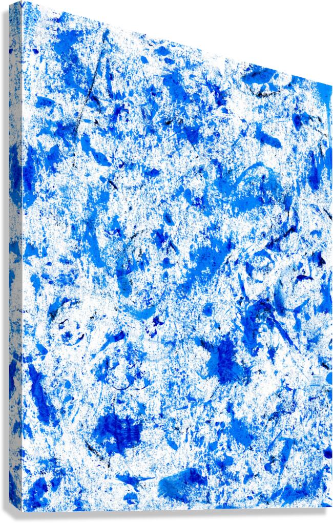 Abstract blue paint grunge background. Abstract blue painting.   Canvas Print