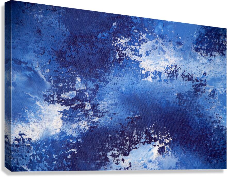 Abstract blue painting. Abstract blue paint grunge background. Canvas Print