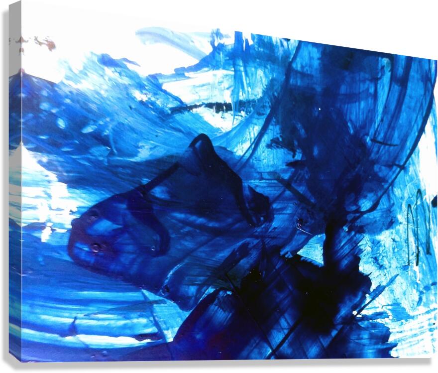 Abstract blue painting. Abstract blue paint grunge background. Canvas Print