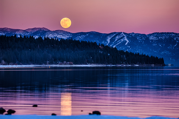 Tahoe City Moonrise  Print