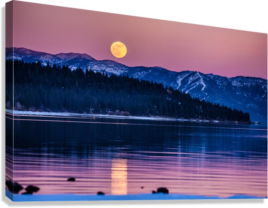 Tahoe City Moonrise  Canvas Print