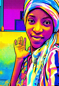 Pop art Gonemili Grace selfie 