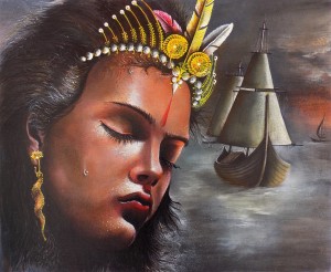 KRISHNA  MODERN ART Print