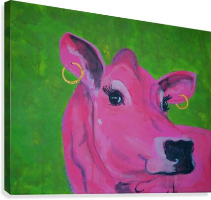 vache rose Canvas Print