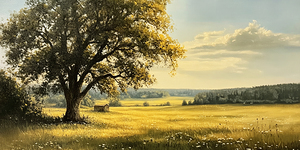 Summer in countryside landscape. Fields and countryside landscape. Nature landscape. 