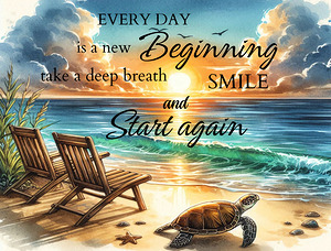 Every Day is a New Beginning Wall Art – Motivational Printable Quote – Minimalist Home Decor – Inspirational Office Wall Decor