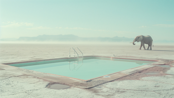 Elephant by the Pool  Print