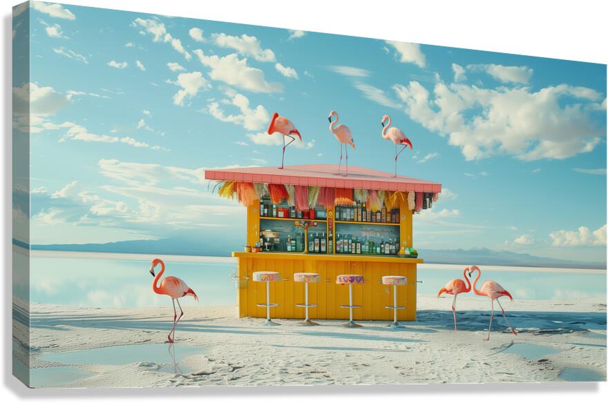 Flamingo Bar Canvas Print