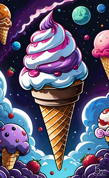 Space Cream Print