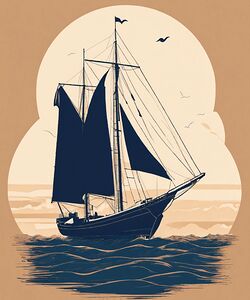 Serene Tropical Beach | Hand-Drawn Coastal Art