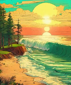 Tropical Paradise | Sketch-Style Beach Illustration