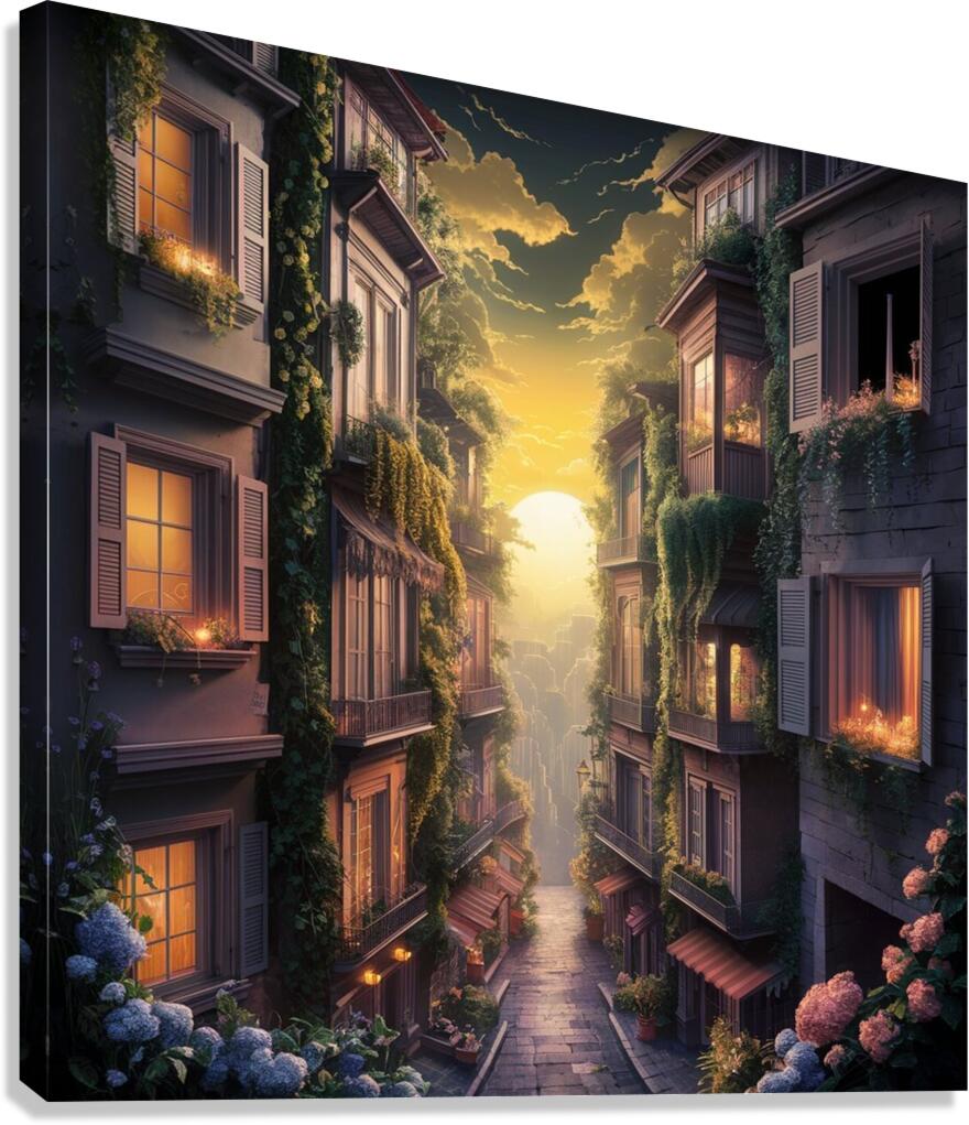 Ethereal Ancient Neighborhoods Unveiled Canvas Print