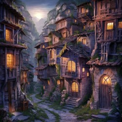 Enchanted Sunrise Mountain Scene