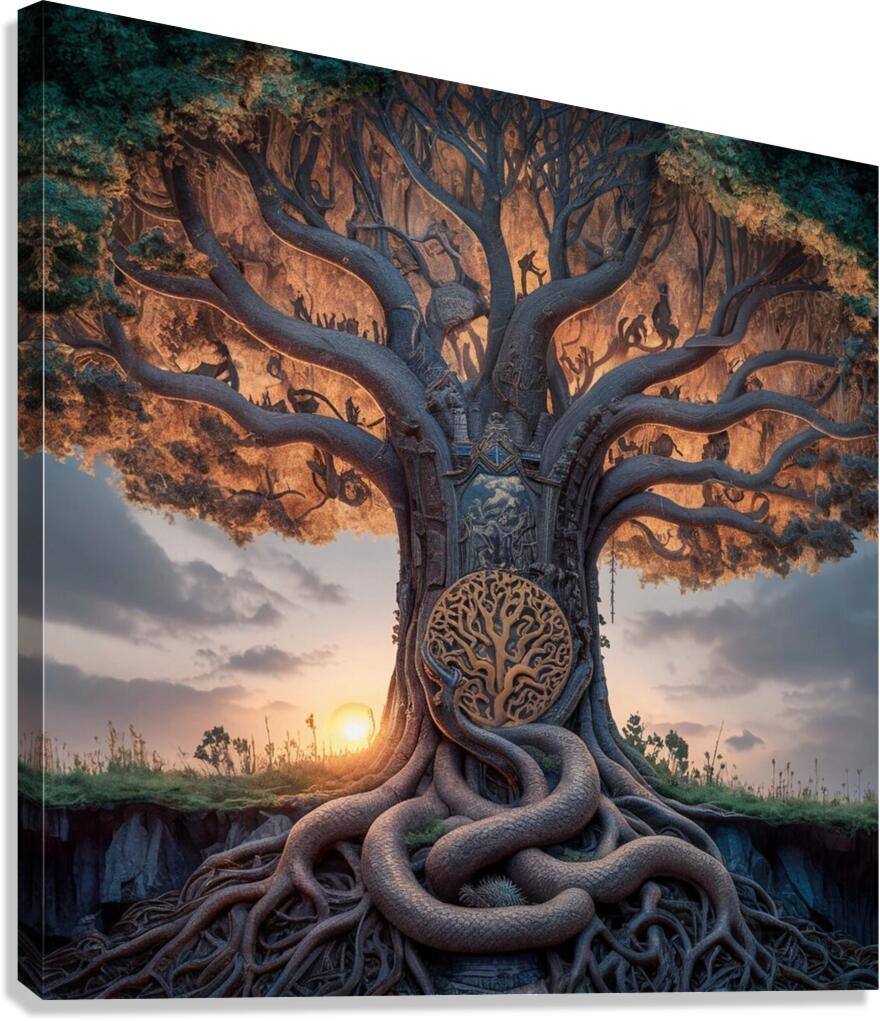 a breathtaking detailed design of the tree of lif Canvas Print