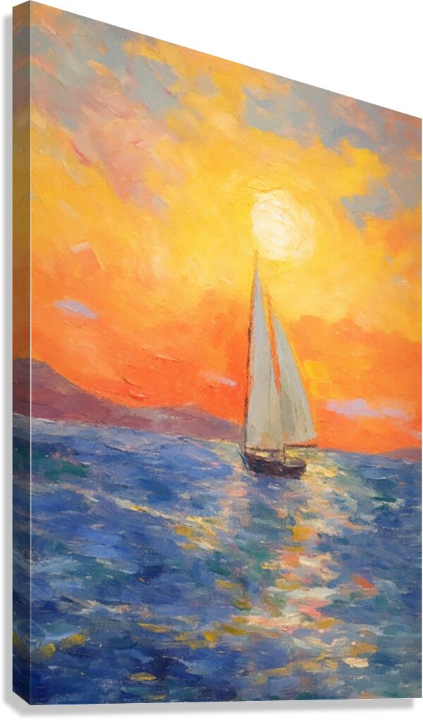 Sunset Sailboat Canvas Print