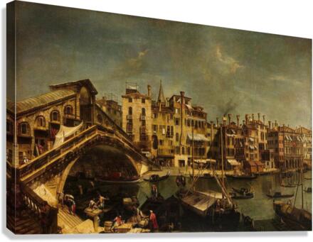 The Rialto Bridge from the Riva del Vin  Canvas Print