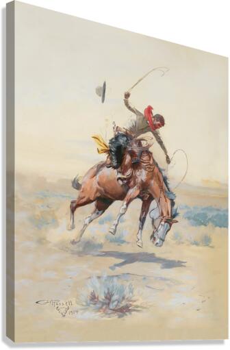 Charles Russell - The Bucker Canvas Print