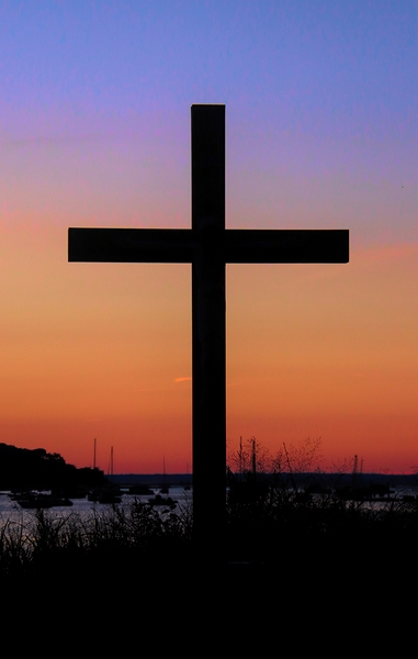 Colorful Sunset On The Cross by Karen Silvestri Wall Art