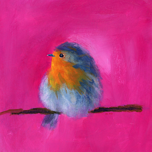 Little Robin acrylic painting