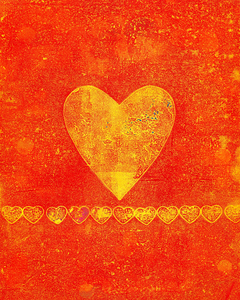Sunshine heart abstract acrylic painting 