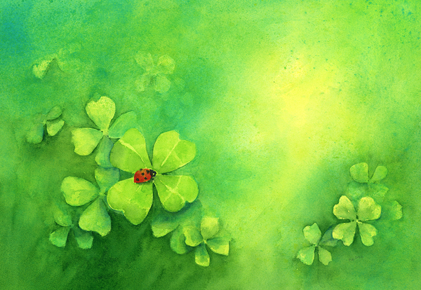A lucky day watercolor painting Print