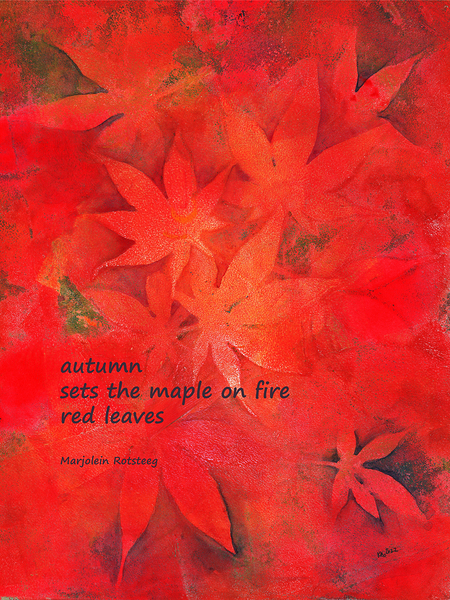Maple on fire haiku Print