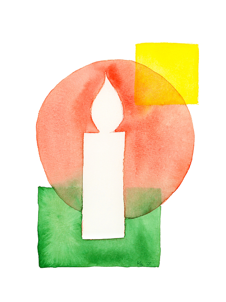 Festive minimalism candle Print