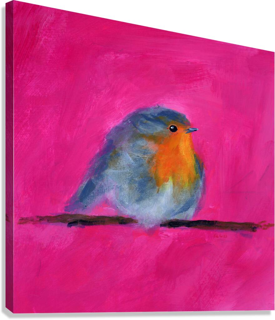 LIttle Robin two acrylic painting Canvas Print